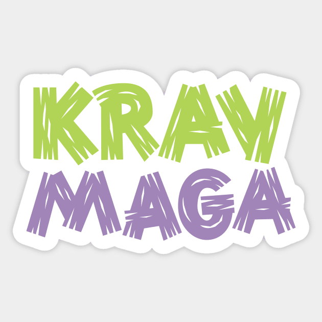 Krav Maga Sharp Jagged Green and Purple Sticker by polliadesign